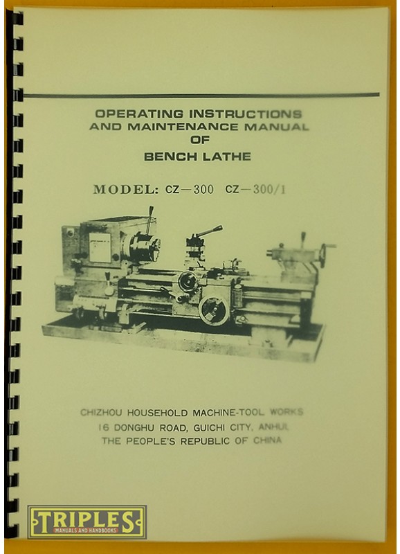 Lantaine CZ300, CZ300/1. Operating Instructions and Maintenance